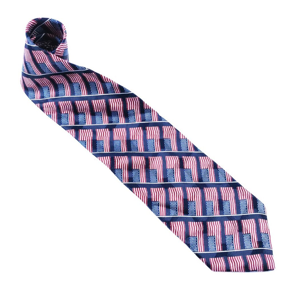 America American Men 100% Polyester US Flag Multicolor 58x3.75 - NWOT